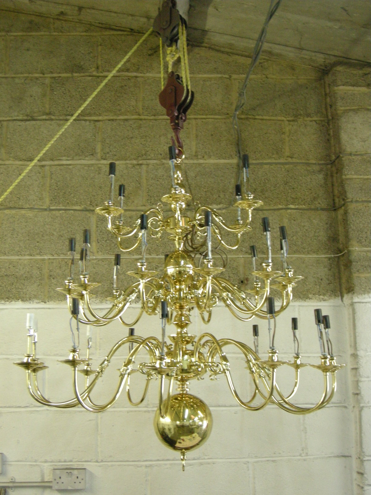 30 arm chandelier after restoration